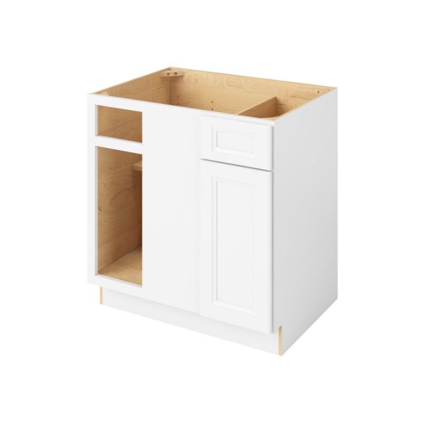 Monaco - 39"- 42" Universal Blind Base Cabinet, 1 Door-1 Drawer, 1 Shelf in White 42U-MWH-BBC39