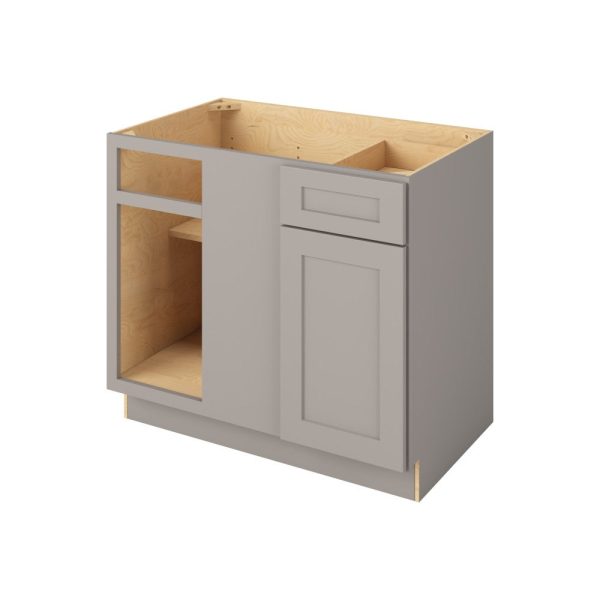Cooper - 42"- 45" Universal Blind Base Cabinet, 1 Door-1 Drawer, 1 Shelf in Grey 45U-CGR-BBC42