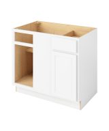 Hudson - 42"- 45" Universal Blind Base Cabinet, 1 Door-1 Drawer, 1 Shelf in White 45U-HWH-BBC42