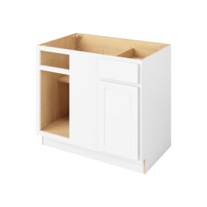 Hudson - 42"- 45" Universal Blind Base Cabinet, 1 Door-1 Drawer, 1 Shelf in White 45U-HWH-BBC42