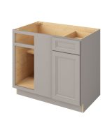 Monaco - 42"- 45" Universal Blind Base Cabinet, 1 Door-1 Drawer, 1 Shelf in Grey 45U-MGR-BBC42