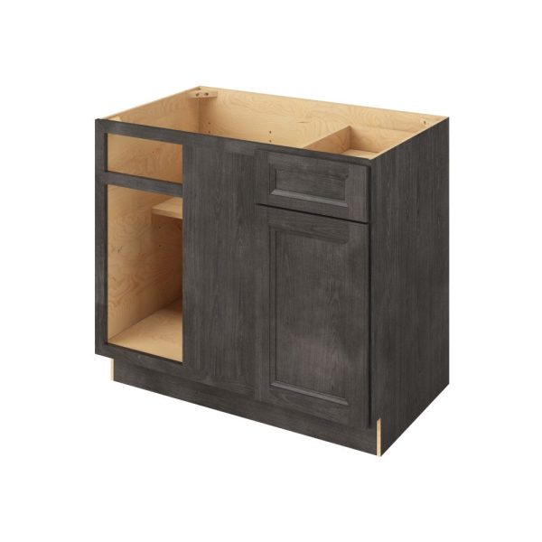 Monaco - 42"- 45" Universal Blind Base Cabinet, 1 Door-1 Drawer, 1 Shelf in Slate 45U-MSL-BBC42