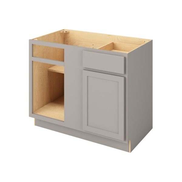 Hudson - 45"- 48" Universal Blind Base Cabinet, 1 Door-1 Drawer, 1 Shelf in Grey 48U-HGR-BBC45