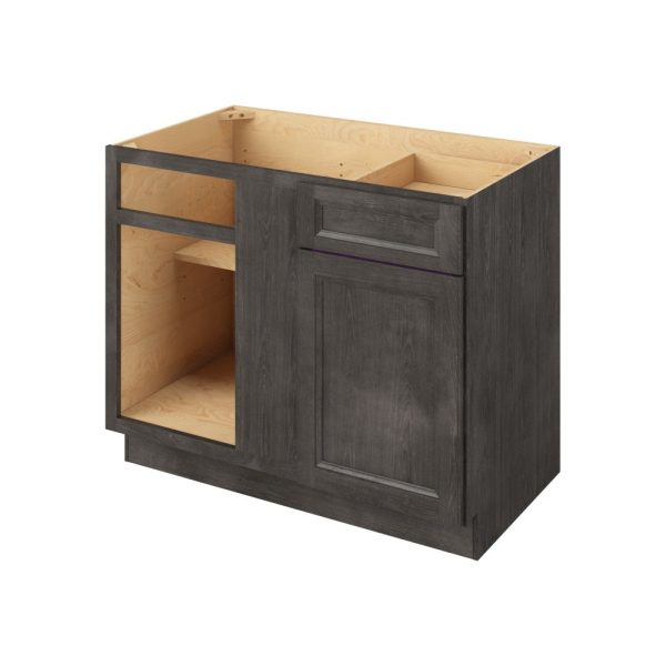 Monaco - 45"- 48" Universal Blind Base Cabinet, 1 Door-1 Drawer, 1 Shelf in Slate 48U-MSL-BBC45