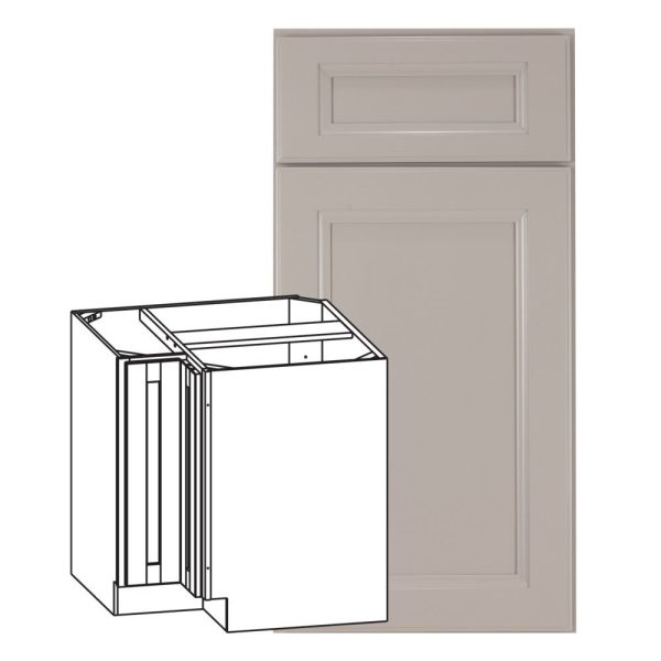 Monaco - 36" Universal Base Corner Cabinet, 2 Doors, 1 Shelf in Grey MGR-BC36U