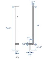 Cooper, Hudson, Monaco - 3" W x 34-1/2" H x 3/4" T Base Filler - in Grey PGRY-BF3