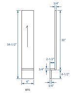 Cooper, Hudson, Monaco - 6" W x 34-1/2" H x 3/4" T Base Filler - in Grey PGRY-BF6