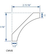 Cooper, Hudson, Monaco - 2-11/16" H 96" L x 1/2" T Cove Crown Moulding - in Espresso ESP-CMV8