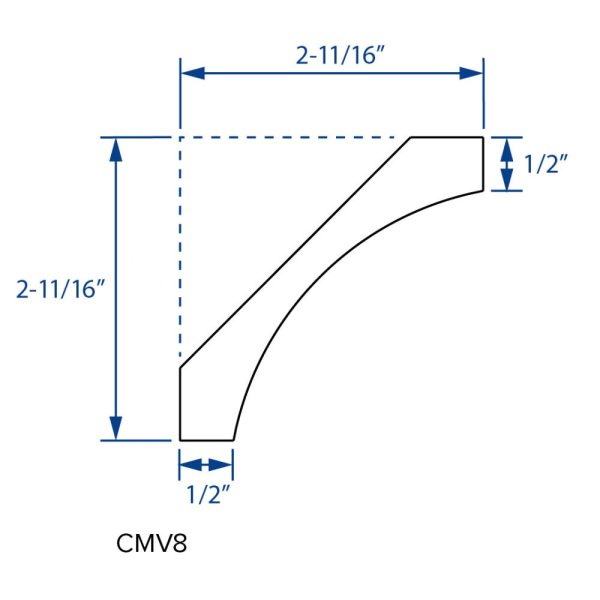 Cooper, Hudson, Monaco - 2-11/16" H 96" L x 1/2" T Cove Crown Moulding - in Espresso ESP-CMV8