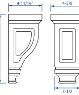 Cooper, Hudson, Monaco - 4-5/8" W x 9-5/8" H x 4-11/16" D Corbel - Basic - in Espresso B-ESP-CORBEL