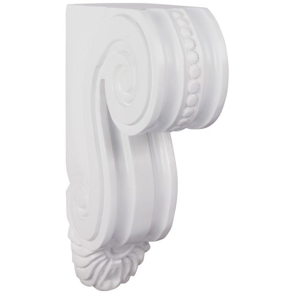 Cooper, Hudson, Monaco - 3-9/16" W x 12" H x 7-3/16" D Corbel - Large Classic Scroll - in White LS-PWH-CORBEL