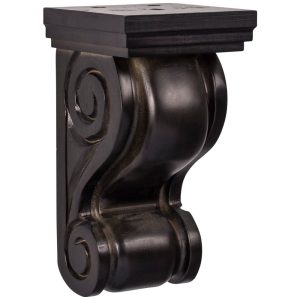 Cooper, Hudson, Monaco - 3-3/4" W x 7" H x 3-3/4" D Corbel - Classic Scroll - in Espresso S-ESP-CORBEL