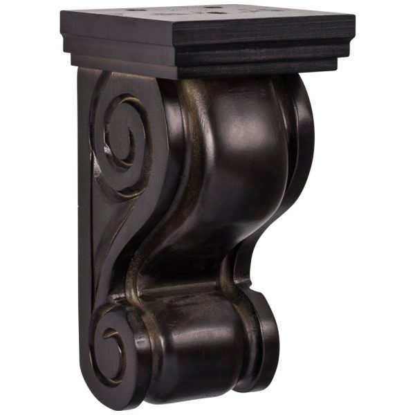 Cooper, Hudson, Monaco - 3-3/4" W x 7" H x 3-3/4" D Corbel - Classic Scroll - in Espresso S-ESP-CORBEL