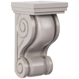 Cooper, Hudson, Monaco - 3-3/4" W x 7" H x 3-3/4" D Corbel - Classic Scroll - in Grey S-PGRY-CORBEL