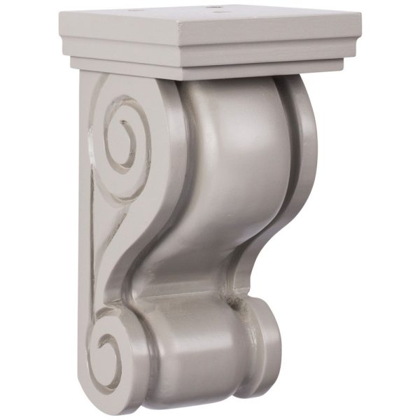 Cooper, Hudson, Monaco - 3-3/4" W x 7" H x 3-3/4" D Corbel - Classic Scroll - in Grey S-PGRY-CORBEL