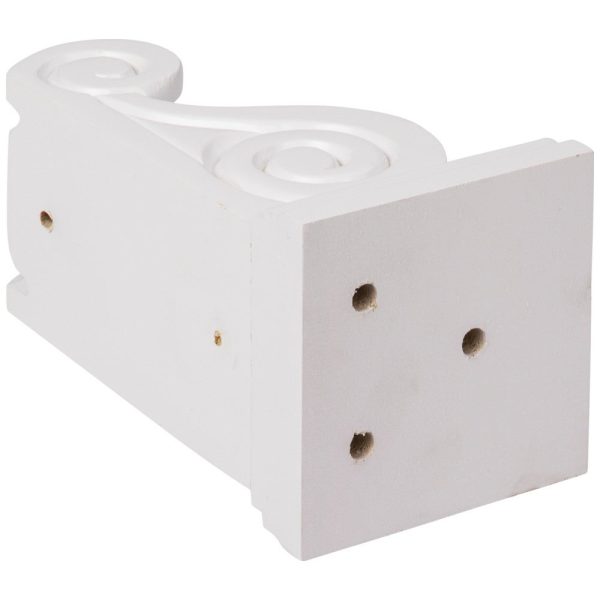 Cooper, Hudson, Monaco - 3-3/4" W x 7" H x 3-3/4" D Corbel - Classic Scroll - in White S-PWH-CORBEL