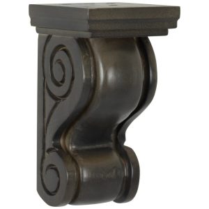 Cooper, Hudson, Monaco - 3-3/4" W x 7" H x 3-3/4" D Corbel - Classic Scroll - in Slate S-SL-CORBEL