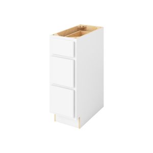 Hudson - 12" Three Drawer Base in White 3-HWH-DB12