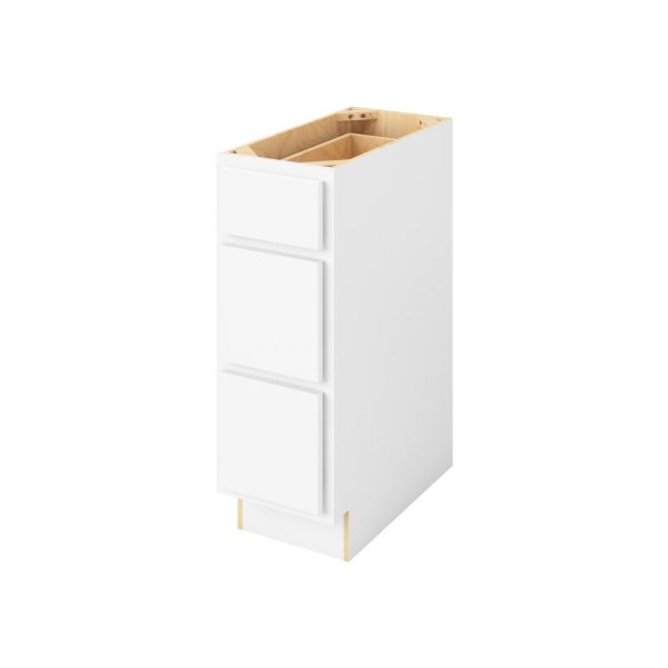Hudson - 12" Three Drawer Base in White 3-HWH-DB12