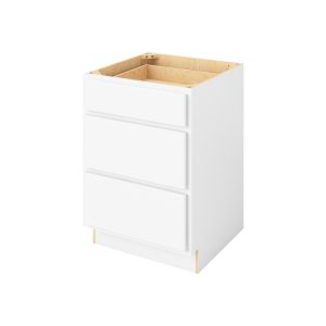 Hudson - 24" Three Drawer Base in White 3-HWH-DB24