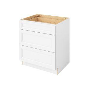 Monaco - 30" Three Drawer Base in White 3-MWH-DB30
