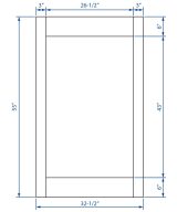 Cooper, Hudson, Monaco - 32-1/2" W x 55" H x 3/4" D Double Oven Panel Overlay - in Slate SL-OVD33P