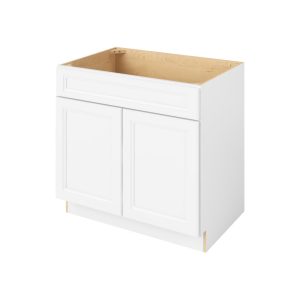 Monaco - 36" Sink Base, 2 Doors-1 False Front in White MWH-SB36