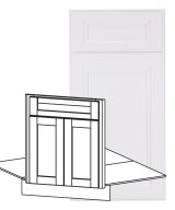 Monaco - 26-1/2" Sink Front Corner Diagonal, 2 Doors-1 False Front in White MWH-SFCD42