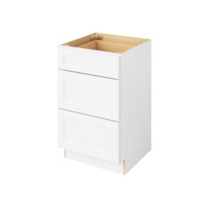'- 21" Vanity Three Drawer Base in White 3-MWH-VDB21