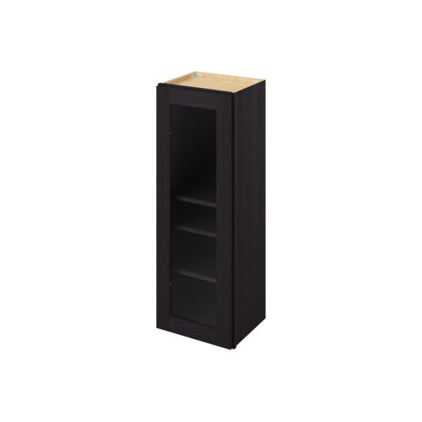 Cooper - 15" x 42" Wall Cabinet with Glass Door and Matching Interior, 1 Door, 3 Shelves in Espresso CES-W1542MI