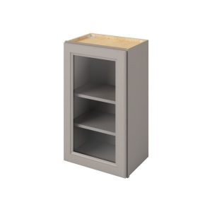 '- 18" x 30" Wall Cabinet with Glass Door and Matching Interior, 1 Door, 2 Shelves in Grey MGR-W1830MI