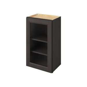 '- 18" x 30" Wall Cabinet with Glass Door and Matching Interior, 1 Door, 2 Shelves in Slate MSL-W1830MI