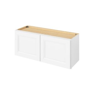 Monaco - 36" x 15" Wall Cabinet, 2 Doors in White MWH-W3615