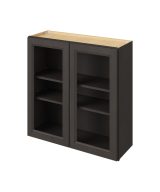 Monaco - 36" x 36" Wall Cabinet with Glass Door and Matching Interior, 2 Doors, 2 Shelves in Slate MSL-W3636MI