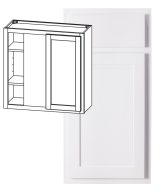 Hudson - 30" x 30"  Universal Blind Wall Cabinet, 1 Door, 2 Shelves in White 3330U-HWH-WBC30