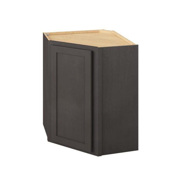 Hudson - 24" x 30" Wall Diagonal Cabinet, 1 Door, 2 Shelves in Slate HSL-WDC2430