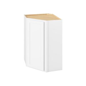 Hudson - 24" x 36" Wall Diagonal Cabinet, 1 Door, 2 Shelves in White HWH-WDC2436