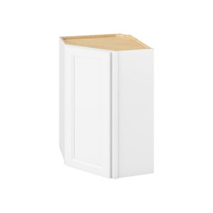 Monaco - 24" x 36" Wall Diagonal Cabinet, 1 Door, 2 Shelves in White MWH-WDC2436