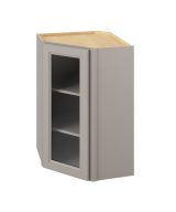 Monaco - 24" x 36" Wall Diagonal Cabinet with Glass Door and Matching Interior, 1 Door, 2 Shelves in Grey MGR-WDC2436MI