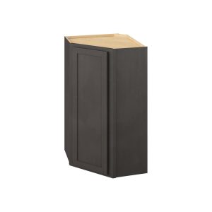 Hudson - 24" x 42" Wall Diagonal Cabinet, 1 Door, 3 Shelves in Slate HSL-WDC2442