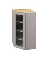 Monaco - 24" x 42" Wall Diagonal Cabinet with Glass Door and Matching Interior, 1 Door, 3 Shelves in Grey MGR-WDC2442MI