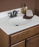 Wolf Home Products Cotton White 73 in x 22 in Double Bowl Recessed Oval Vanity with 4 in Faucet Drillings