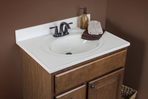 Wolf Home Products Cotton White 73 in x 22 in Double Bowl Recessed Oval Vanity with 4 in Faucet Drillings