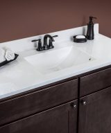 Wolf Home Products Cloud White 25 in x 22 in Single Bowl Recessed Rectangular Vanity with 4 in Faucet Drillings