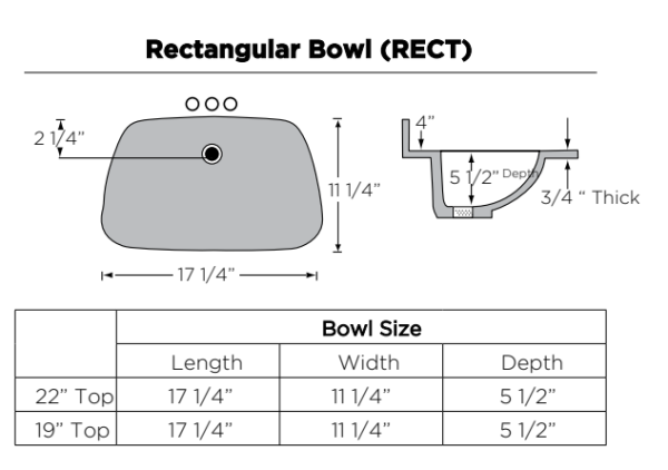 Wolf Home Products Cotton White 25 in x 22 in Single Bowl Recessed Rectangular Vanity with 4 in Faucet Drillings