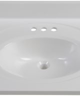 Wolf Home Products Cotton White 73 in x 22 in Double Bowl Recessed Oval Vanity with 4 in Faucet Drillings