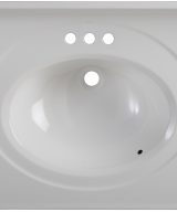 Wolf Home Products Cotton White 73 in x 22 in Double Bowl Recessed Oval Vanity with 4 in Faucet Drillings