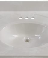 Wolf Home Products Cloud White 31 in x 19 in Single Bowl Recessed Oval Vanity with 4 in Faucet Drillings