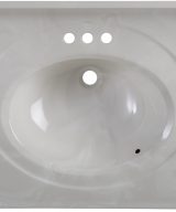 Wolf Home Products Cloud White 31 in x 19 in Single Bowl Recessed Oval Vanity with 4 in Faucet Drillings