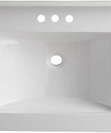 Wolf Home Products Cotton White 25 in x 22 in Single Bowl Recessed Rectangular Vanity with 4 in Faucet Drillings